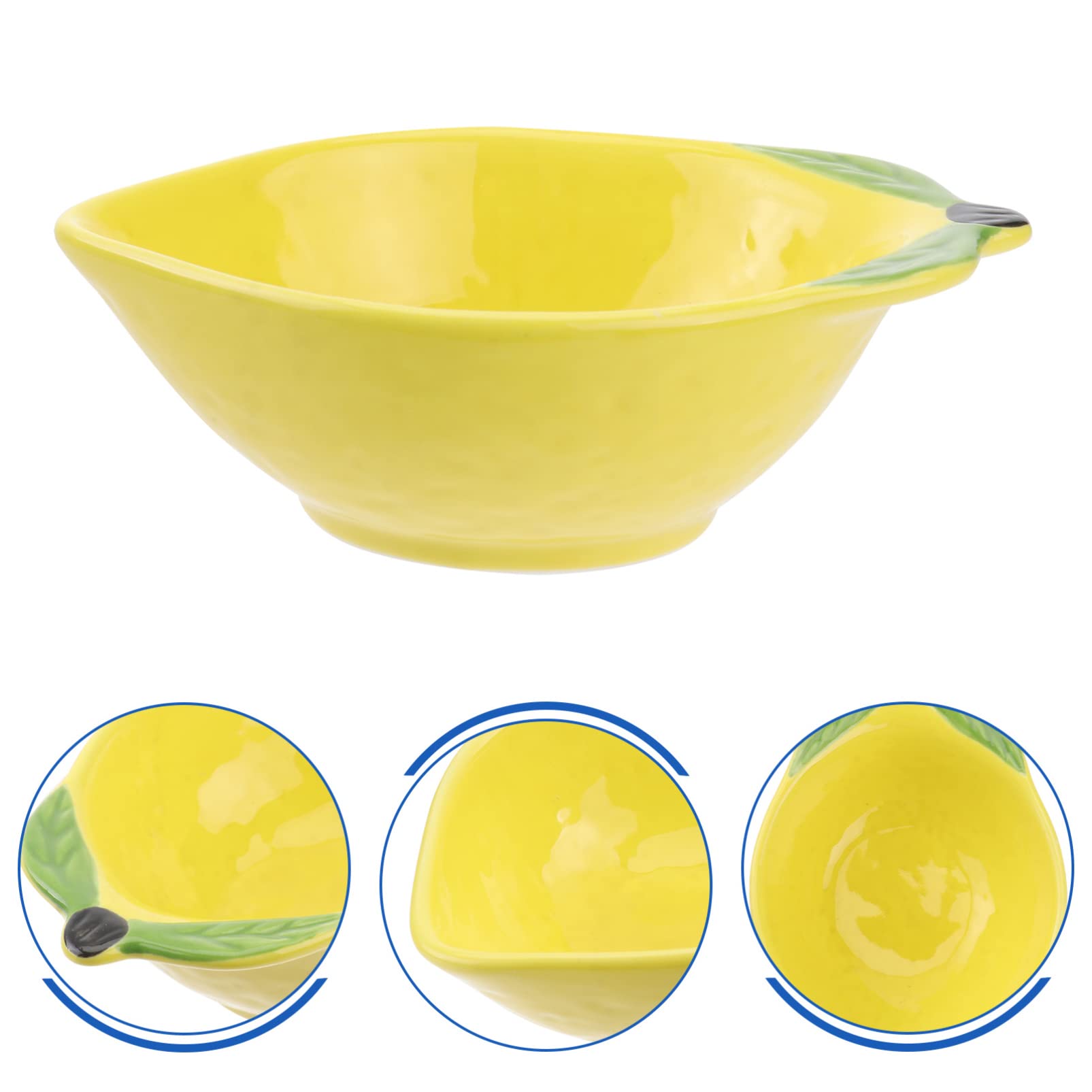 Angoily Lemon Bowl Ceramic Salad Bowls Porcelain Dessert Bowls Pasta Bowls Fruit Yogurt Dish Sauce Seasoning Dishes Prep Bowl Appetizers Serving Plate