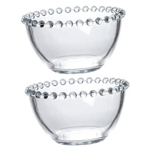 luxshiny clear glass bowl clear glass bowls japanese decor mixing bowls glass 2pcs trifle bowl trifle cup small glass bowl fruit bowl for restaurant clear yogurt bowl multi-use salad bowl