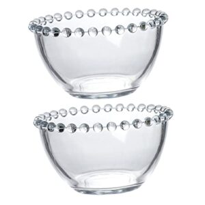 Luxshiny Clear Glass Bowl Clear Glass Bowls Japanese Decor Mixing Bowls Glass 2pcs Trifle Bowl Trifle Cup Small Glass Bowl Fruit Bowl for Restaurant Clear Yogurt Bowl Multi-use Salad Bowl