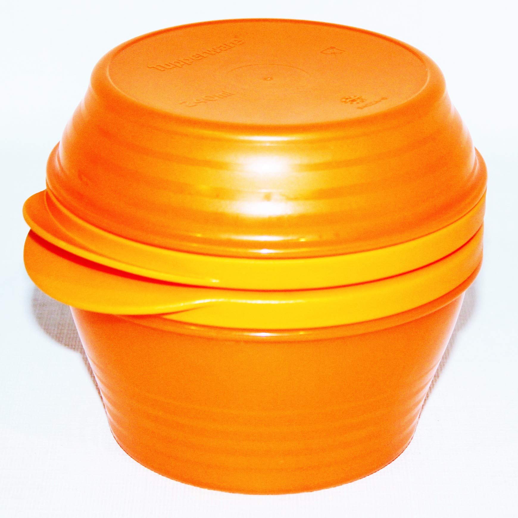 Tupperware Set of 2 Duo Bowls with Click Locking Seals 1 and 2 Cups Orange