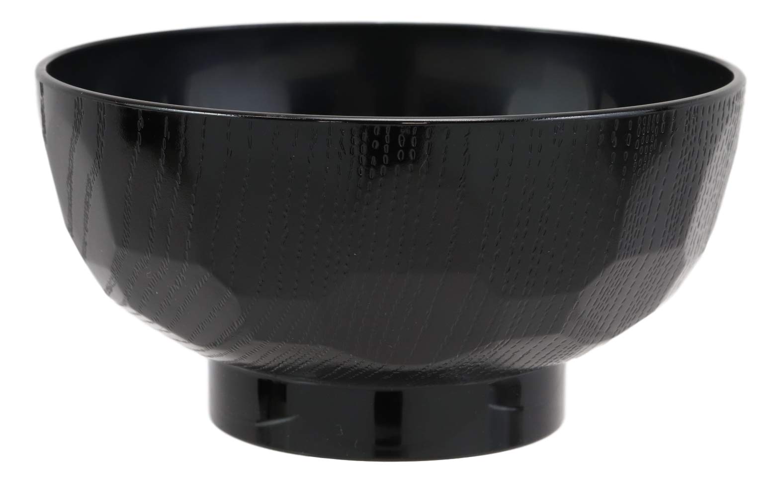 Ebros Gift Japanese Contemporary Black Lacquer Ridged Bowls For Rice Miso Appetizer Soup 4.5" Diameter Made In Japan Decorative Bowl Set of 6 Lacquered Serveware For Restaurants Home Kitchen Gifts