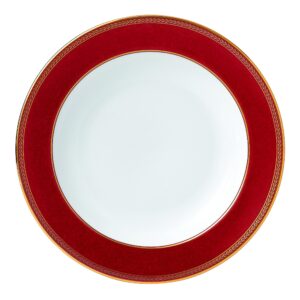 renaissance red rim soup plate 9"