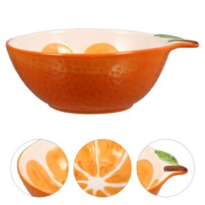 FOMIYES Ceramic Fruit Bowl Orange Shaped Porcelain Cereal Soup Bowl Salad Noodles Bowl Mixing Serving Bowl Creative Candy Nut Bowl Dish Prep Bowl Jewelry Dish Tray for Kids Desserts