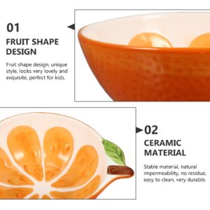 FOMIYES Ceramic Fruit Bowl Orange Shaped Porcelain Cereal Soup Bowl Salad Noodles Bowl Mixing Serving Bowl Creative Candy Nut Bowl Dish Prep Bowl Jewelry Dish Tray for Kids Desserts