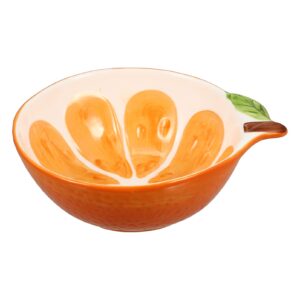 FOMIYES Ceramic Fruit Bowl Orange Shaped Porcelain Cereal Soup Bowl Salad Noodles Bowl Mixing Serving Bowl Creative Candy Nut Bowl Dish Prep Bowl Jewelry Dish Tray for Kids Desserts