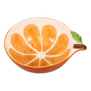 FOMIYES Ceramic Fruit Bowl Orange Shaped Porcelain Cereal Soup Bowl Salad Noodles Bowl Mixing Serving Bowl Creative Candy Nut Bowl Dish Prep Bowl Jewelry Dish Tray for Kids Desserts