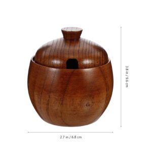 Hemoton Japanese Style Solid Wood Bowl with Lids Children Kids Baby Serving Tableware for Salad Rice Miso Soup Fruits Kitchen Prep Bowl Candy Dishes Nut Bowls Condiment Containers