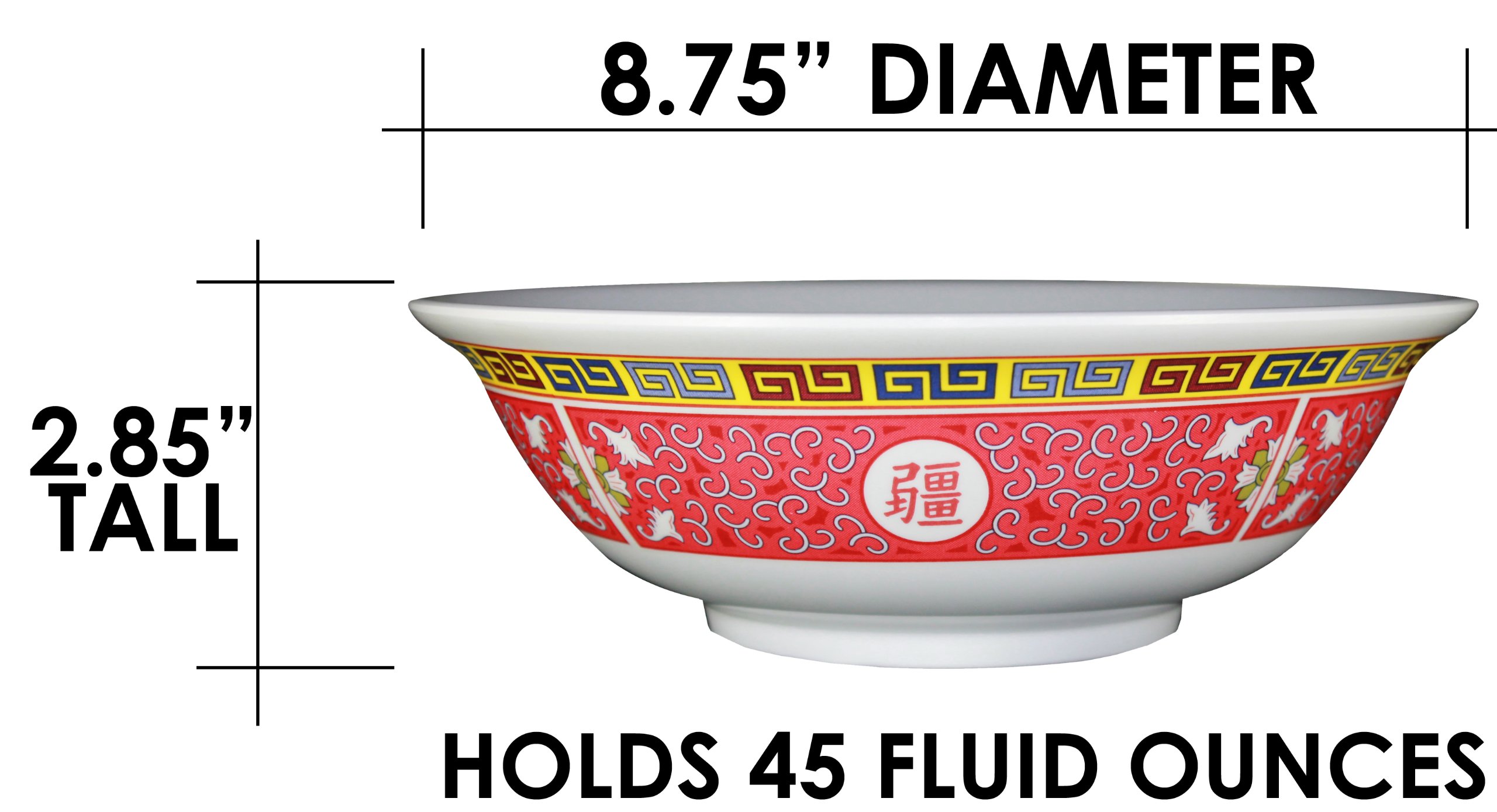 Thunder Group, Melamine Oriental Pho Noodle Soup Bowl - 45 Ounce - Longevity Design