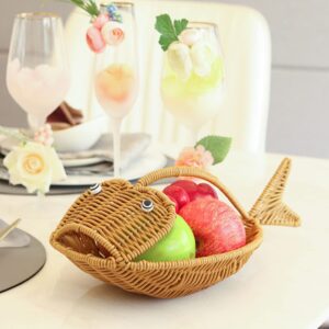 Ipetboom Storage Basket Food Basket Plastic Wooden