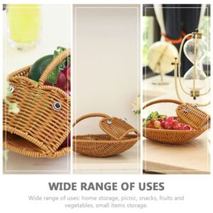 Ipetboom Storage Basket Food Basket Plastic Wooden