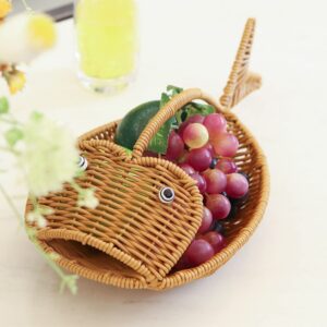 Ipetboom Storage Basket Food Basket Plastic Wooden