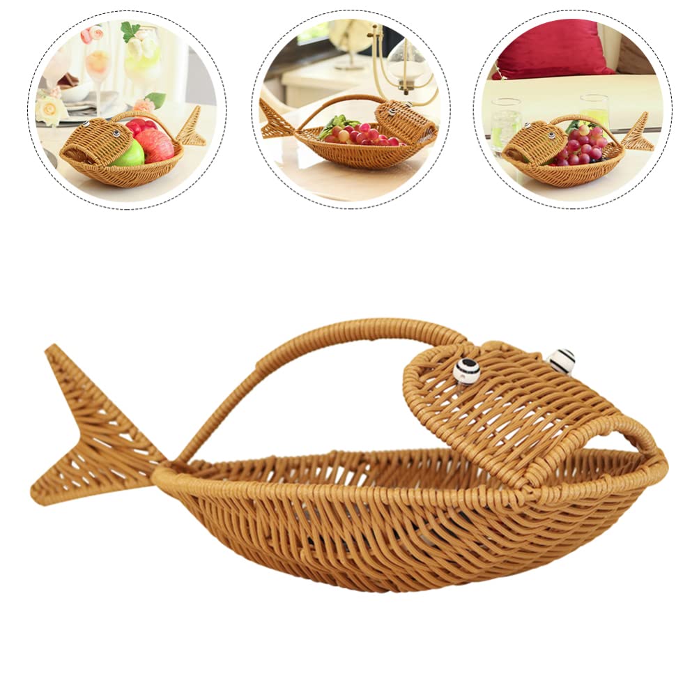 Ipetboom Storage Basket Food Basket Plastic Wooden