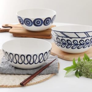 ZEN Scandi Porcelain Noodle Salad Bowls 40oz Set of 4