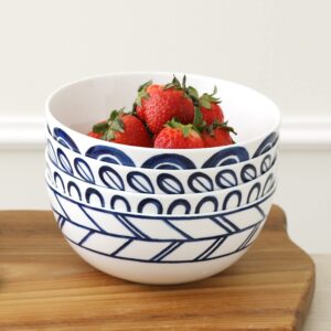 ZEN Scandi Porcelain Noodle Salad Bowls 40oz Set of 4