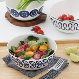 ZEN Scandi Porcelain Noodle Salad Bowls 40oz Set of 4