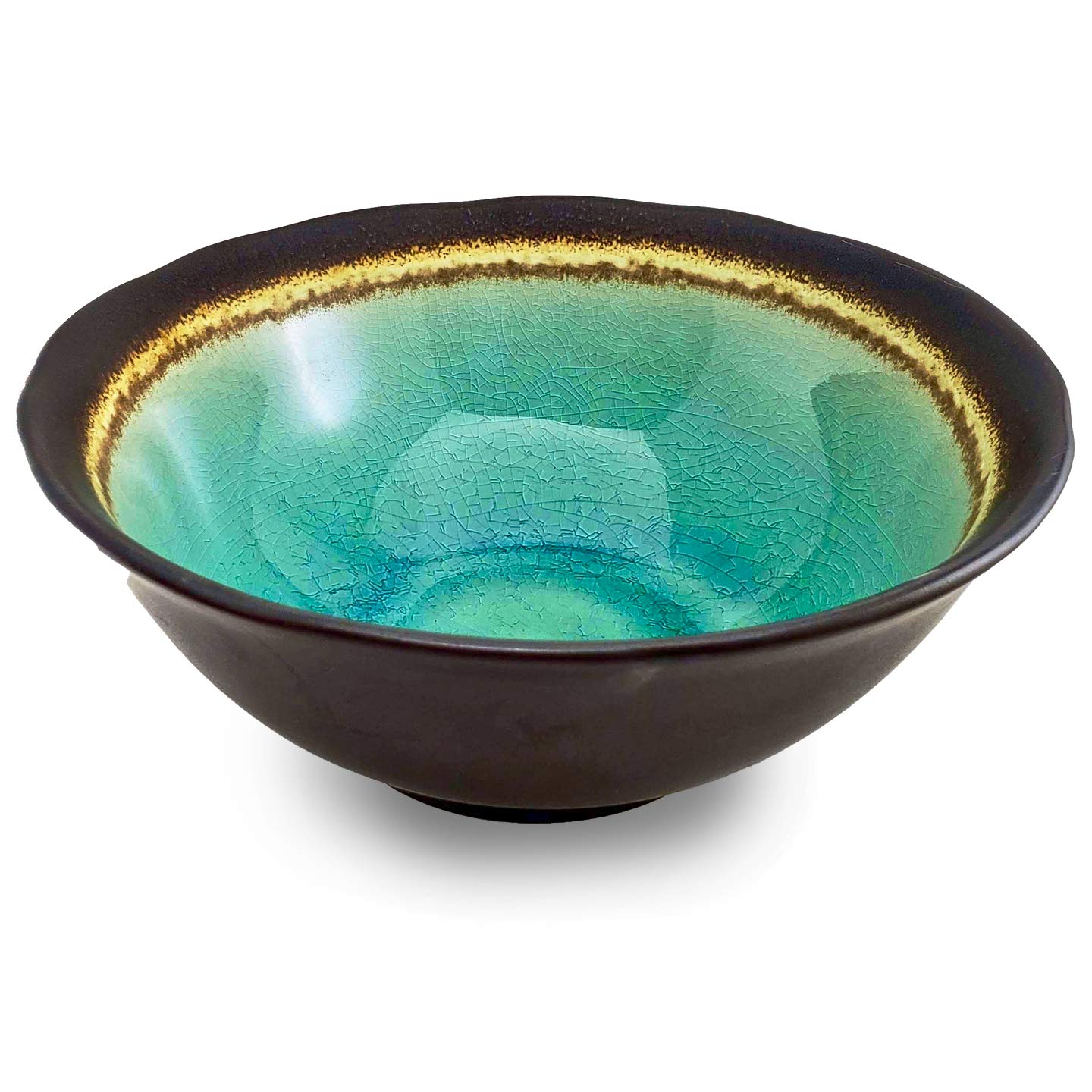 Happy Sales HSXLP-CDTQ8, Japanese XL 47 fl oz Bowl 8.5" D, Multi Purpose Bowl Ramen Bowl Udon Soba Tempura Noodle Pho Donburi Rice Tayo Bowl, Caldera Turquoise