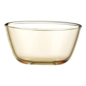 asakkura 1pc amber salad bowl glass fruit bowl glass cereal bowls dessert cups glass transparent salad bowl glass serving bowl deep serving bowl microwave bowl multipurpose glassware khaki