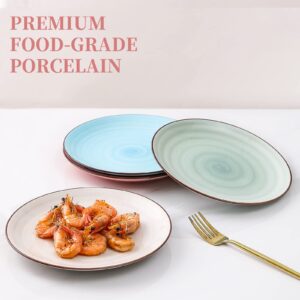 KitchenTour Large Ceramic Pasta Bowls with 8 Inch Dinner Plates Set of 6