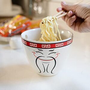 Bowl Bop Food Man Chew Japanese Dinnerware Set | 16-Ounce Ramen Bowl, Chopsticks