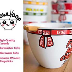 Bowl Bop Food Man Chew Japanese Dinnerware Set | 16-Ounce Ramen Bowl, Chopsticks