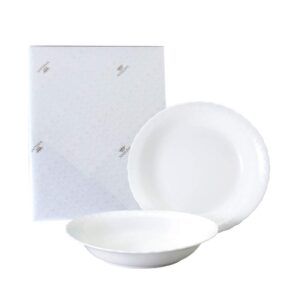 narumi(ナルミ) silky white, 23cm, pasta plate set of 2