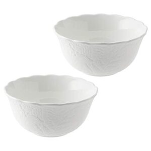 narumi 51952-23143 bowl plate set, honeton lace bride, 6.3 inches (16 cm), white, lace pattern, cute, small bowl, donburi, wedding gift, microwave warm, dishwasher safe, gift box included