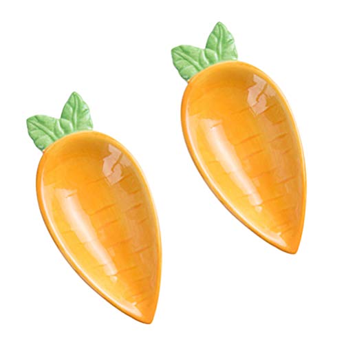 OSALADI 2pcs Ceramic Candy Dish Carrot Shape Bowl Easter Dishes Appetizer Plates Cereal Bowl Salad Bowl Yogurt Bowl Soup Dessert Serving Bowl for Kids Children 15.5X7X3cm KS1541OG2602SGT41LBH6QR 0