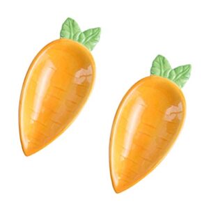 OSALADI 2pcs Ceramic Candy Dish Carrot Shape Bowl Easter Dishes Appetizer Plates Cereal Bowl Salad Bowl Yogurt Bowl Soup Dessert Serving Bowl for Kids Children 15.5X7X3cm KS1541OG2602SGT41LBH6QR 0