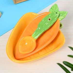 OSALADI 2pcs Ceramic Candy Dish Carrot Shape Bowl Easter Dishes Appetizer Plates Cereal Bowl Salad Bowl Yogurt Bowl Soup Dessert Serving Bowl for Kids Children 15.5X7X3cm KS1541OG2602SGT41LBH6QR 0