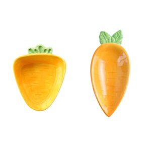 OSALADI 2pcs Ceramic Candy Dish Carrot Shape Bowl Easter Dishes Appetizer Plates Cereal Bowl Salad Bowl Yogurt Bowl Soup Dessert Serving Bowl for Kids Children 15.5X7X3cm KS1541OG2602SGT41LBH6QR 0