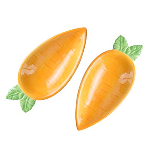 OSALADI 2pcs Ceramic Candy Dish Carrot Shape Bowl Easter Dishes Appetizer Plates Cereal Bowl Salad Bowl Yogurt Bowl Soup Dessert Serving Bowl for Kids Children 15.5X7X3cm KS1541OG2602SGT41LBH6QR 0