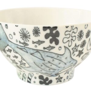 Mino ware Japanese Ceramics Rice Bowl Sea Creatures Matte Finish made in Japan (Japan Import) GBC003