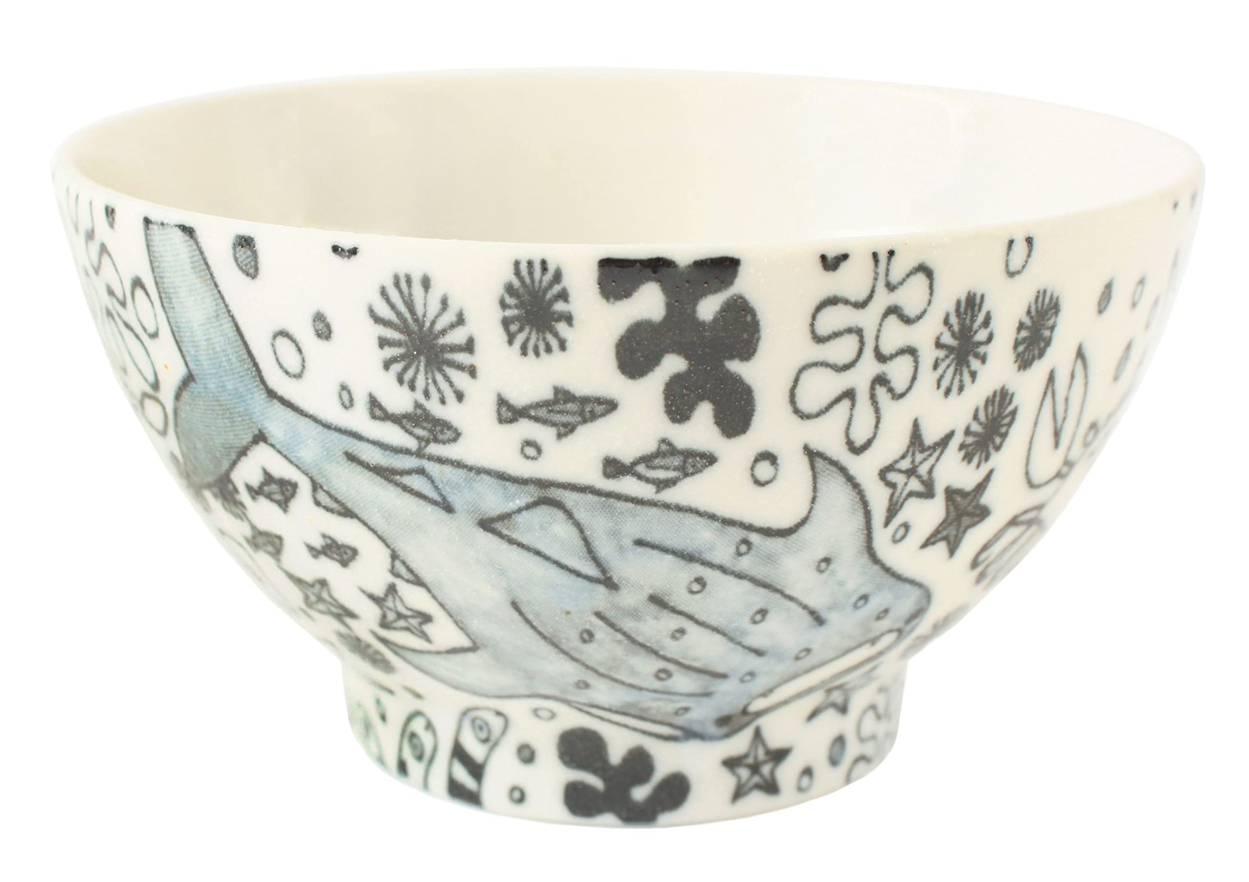 Mino ware Japanese Ceramics Rice Bowl Sea Creatures Matte Finish made in Japan (Japan Import) GBC003