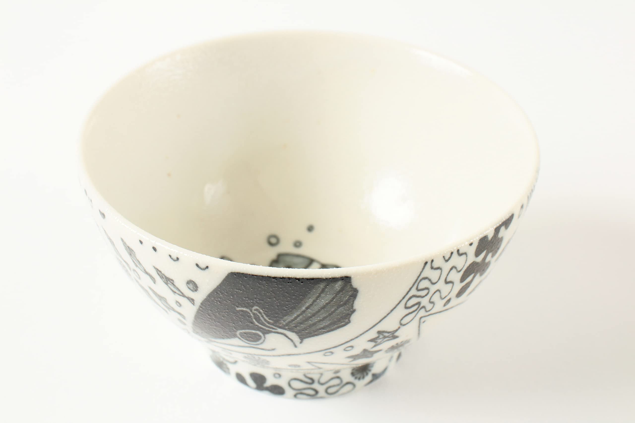 Mino ware Japanese Ceramics Rice Bowl Sea Creatures Matte Finish made in Japan (Japan Import) GBC003