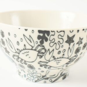 Mino ware Japanese Ceramics Rice Bowl Sea Creatures Matte Finish made in Japan (Japan Import) GBC003