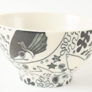 Mino ware Japanese Ceramics Rice Bowl Sea Creatures Matte Finish made in Japan (Japan Import) GBC003