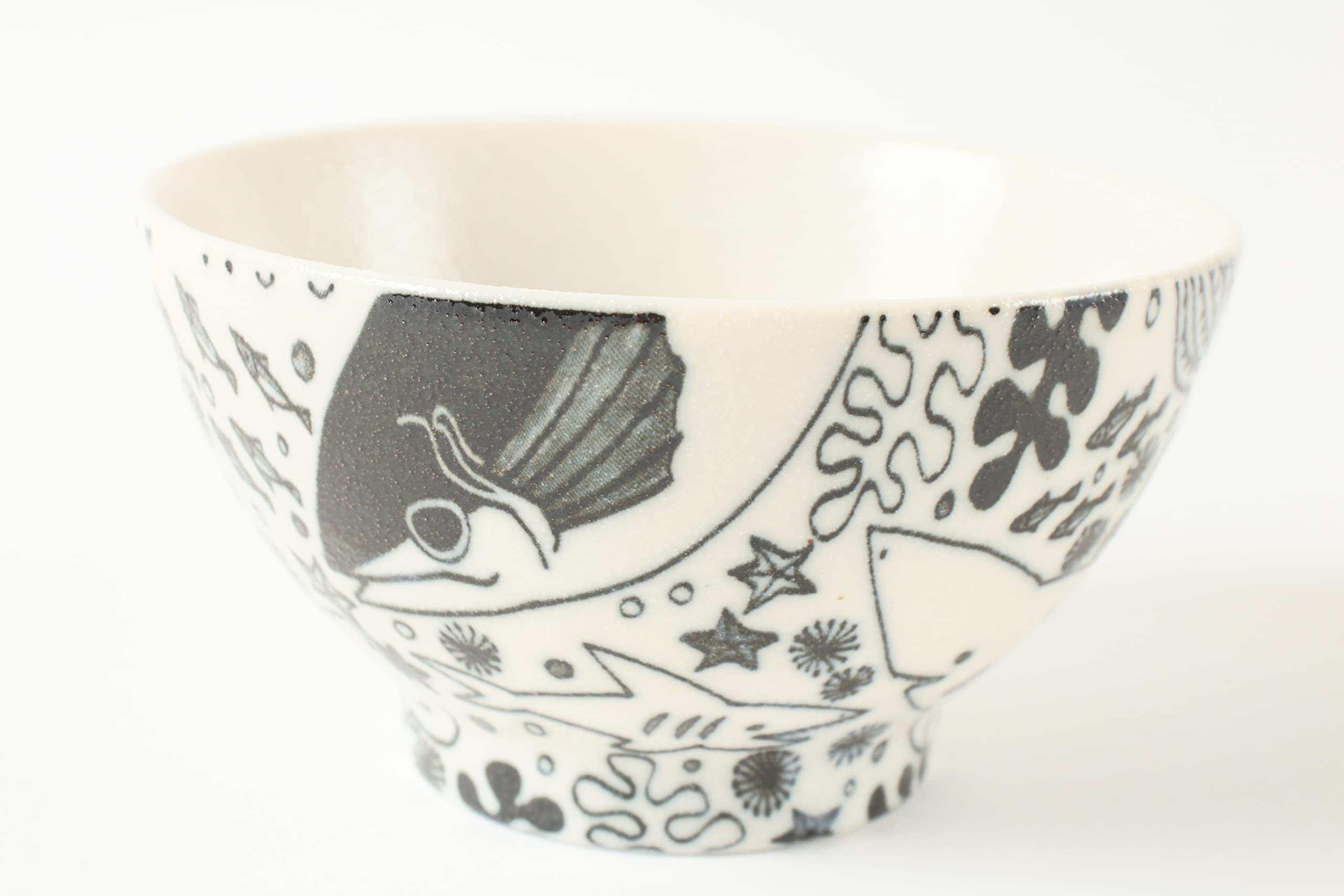 Mino ware Japanese Ceramics Rice Bowl Sea Creatures Matte Finish made in Japan (Japan Import) GBC003