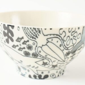 Mino ware Japanese Ceramics Rice Bowl Sea Creatures Matte Finish made in Japan (Japan Import) GBC003