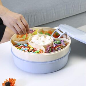 DOITOOL Box Lunch Organizer Dish Multi-deck Candy Dish Divided Snack Plate Rotating Dried Fruit Plate Dessert Appetizer Holder Food Storage Plate Serving Plate Fruit Bowl To Rotate Nut