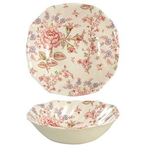 johnson brothers rose chintz pink square cereal bowl