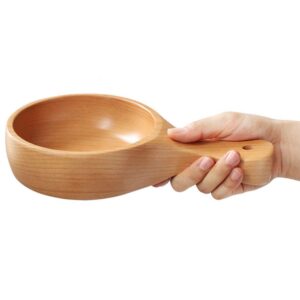 beilay handle bowl 26x15x5cm wooden bowl bamboo bowls versatile usage great for salad soup cereal fruits nuts food side dishes - decorative modern serving bowls