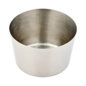 Restaurantware Met Lux 3.1 x 2 Inch French Fry Cup 1 Short French Fry Holder - Satin Finish Durable Stainless Steel Fry Cup For Serving Chips Onion Rings Tater Tots or Vegetables