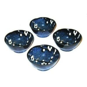 namako cherry blossom set of four 3 1/2 inch japanese soy sauce/ dipping bowls