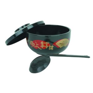 thunder group plnb002 japanese noodle bowl, black,1 - pack