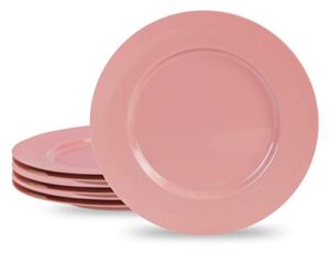 reston lloyd set calypso basics melamine dinner plate, set of 6, pink