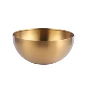 stainless steel salad bowls, large capacity food containers heat insulated bowls, household flatware mixing bowls soup bowls(20cm,gold)