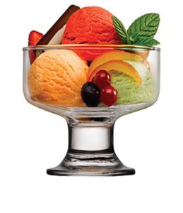 250ml/ 8.8 oz dessert bowl crystal glass sundae ice cream bowl clear glass fruit parfait cup mini footed dessert cups for ices pudding fruit snack cereal nuts cocktail drinks party, dishwasher safe