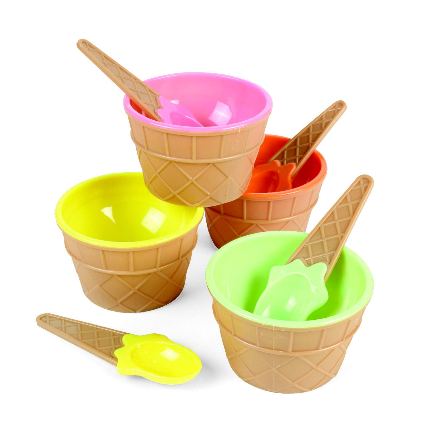 Ice Cream Float Dishes with spoons - Set of 4