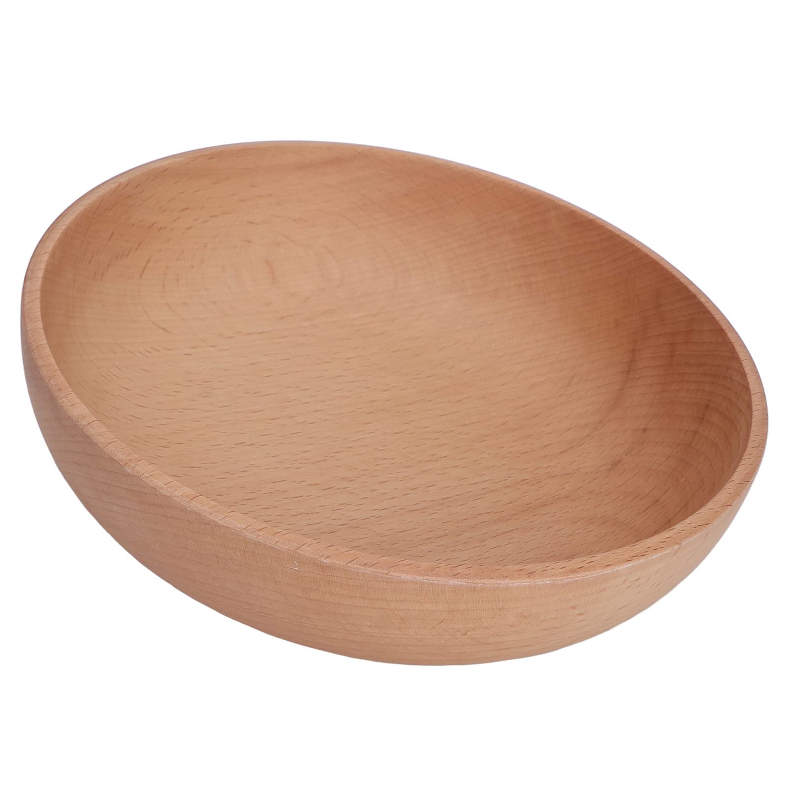 Pssopp Wooden Bowl Round Wooden Serving Bowl Wooden Salad Bowl Round Wooden Bowl Household Beech Wood Bowl for Serving Salad Fruit Dip Sauce Snack Rice Pasta Cereal (L)