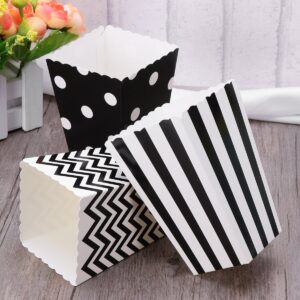 NUOLUX 48pcs Gift Bag Candy Cartons Black Popcorn Boxes Popcorn Bowls Movie Night Football Decor Gadgets for White Decorations Snack Container Popcorn Buckets Disposable Party Bag